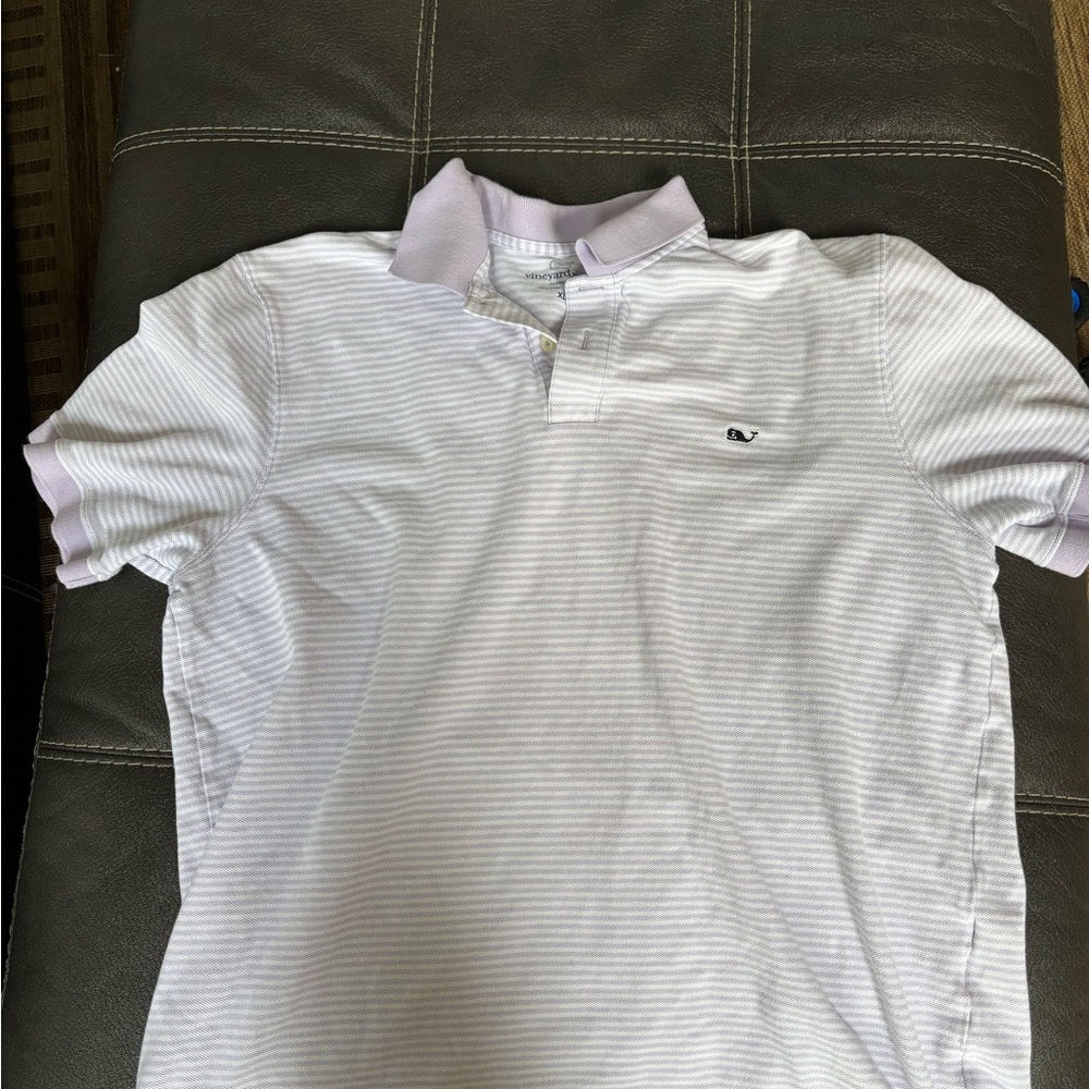 Vineyard Vines Polo Shirt White and Purple Casual Wear